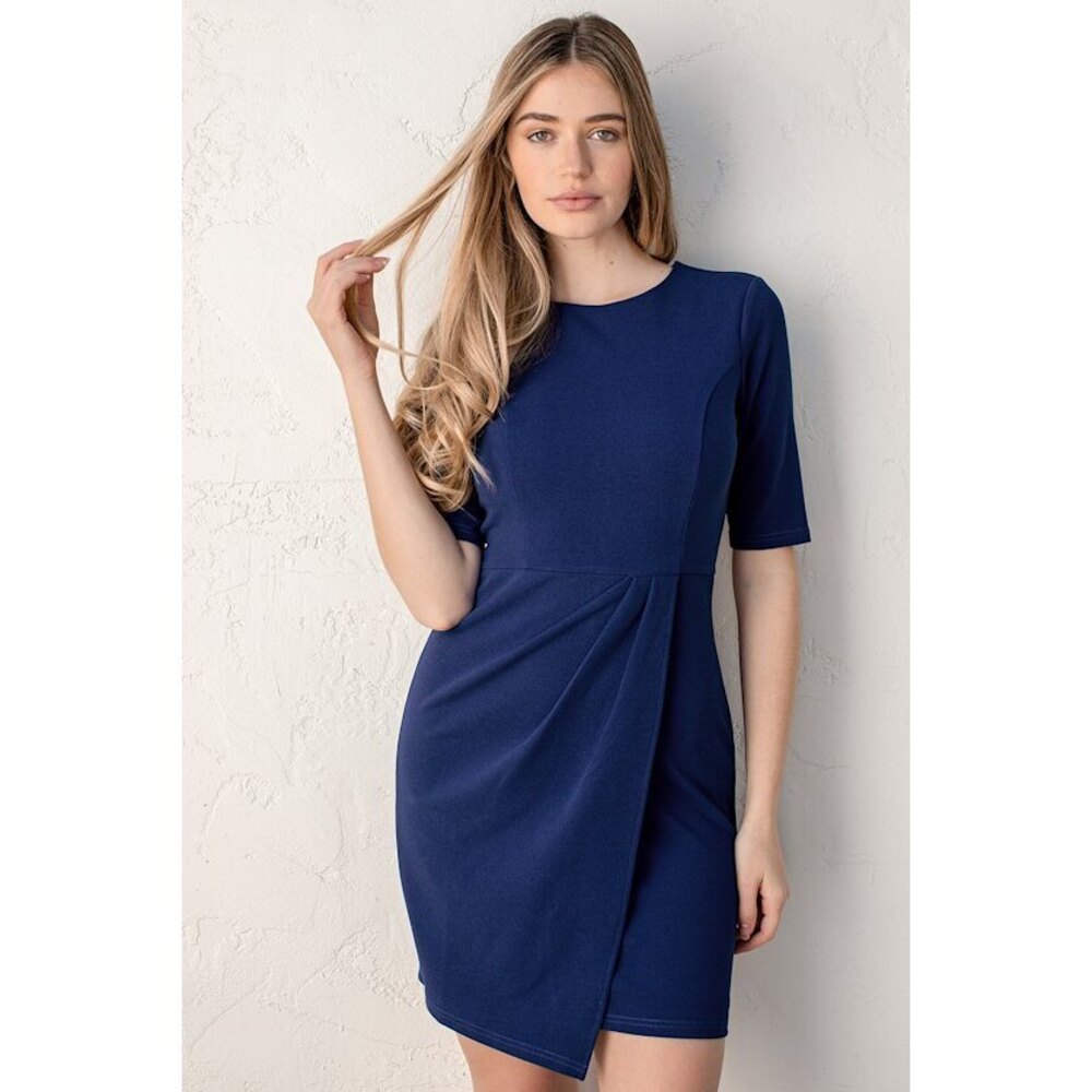 Lulus Westwood Cobalt Blue Half Sleeve Sheath Dress - Size L